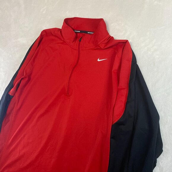 Nike Running Dri-Fit 1/4 Zip Long Sleeve Pullover Athletic Strech Red Mens XXL - Picture 2 of 9